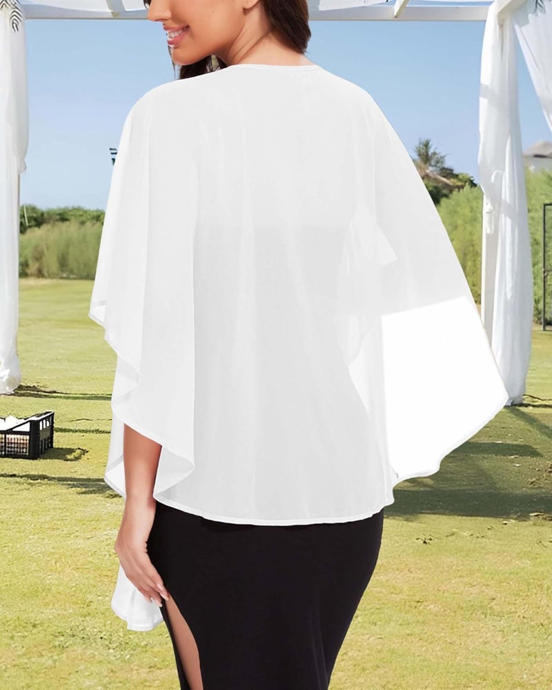 CHICGAL Shawls and Wraps for Evening Dresses Sheer Womens Chiffon Scarf Wedding Bridal Cover Up - Image 5